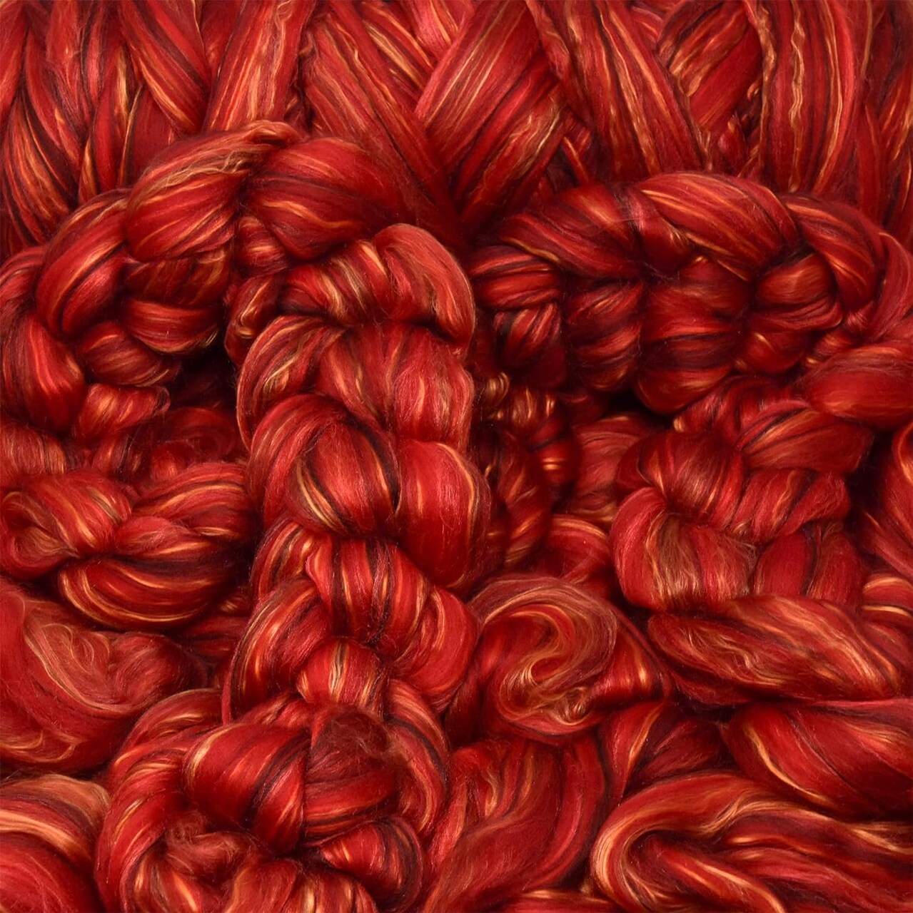 Merino Silk Luxe Tonal Designer Blend. Superfine Merino, Mulberry Silk, Tussah Silk. Top Roving for Spinning or Felting.